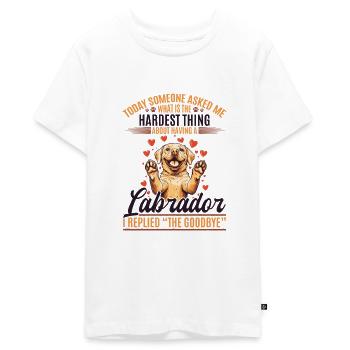 Labrador Lover Dog Owner - Teenager Premium Bio T-Shirt - Weiß - Vorne - AI Model Teenager Male light (155cm)
