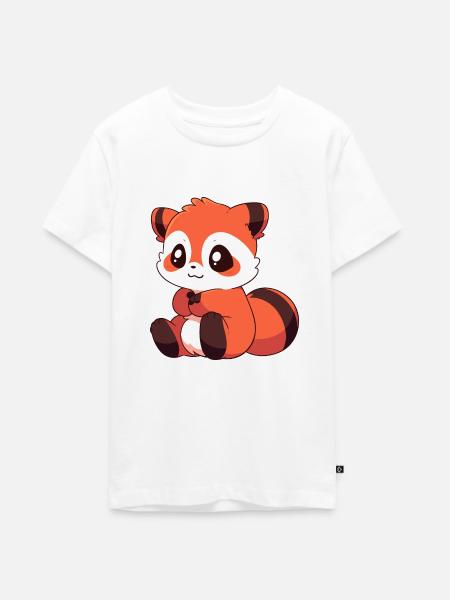 Red Panda - Teenager Premium Organic T-Shirt - white