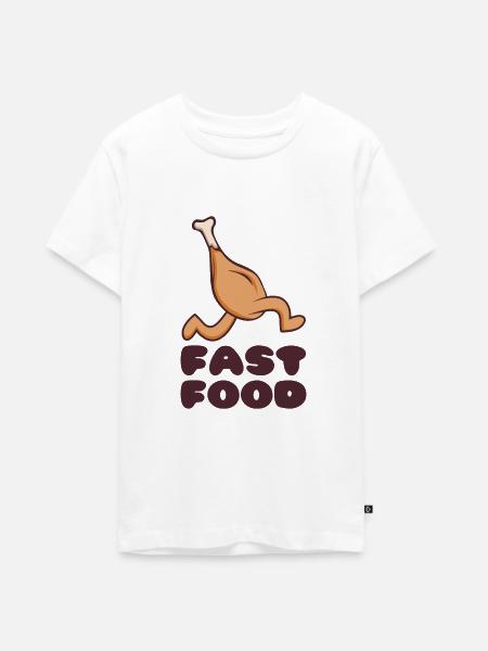 Fast Food - Teenager Premium Bio T-Shirt - Weiß