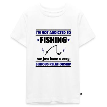 Ich bin nicht süchtig nach Angeln - Teenager Premium Bio T-Shirt - Weiß - Vorne - AI Model Teenager Male light (155cm)
