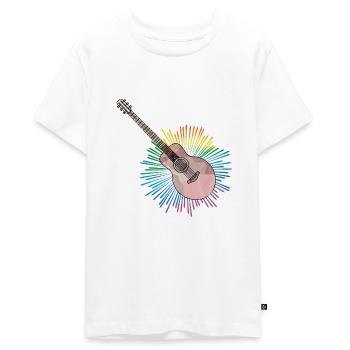 Gitarre - Teenager Premium Bio T-Shirt - Weiß - Vorne - AI Model Teenager Male light (155cm)