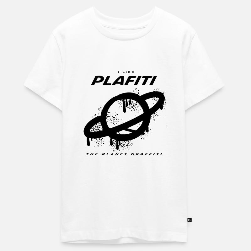 Planet Graffiti - Teenager Premium Bio T-Shirt - Weiß