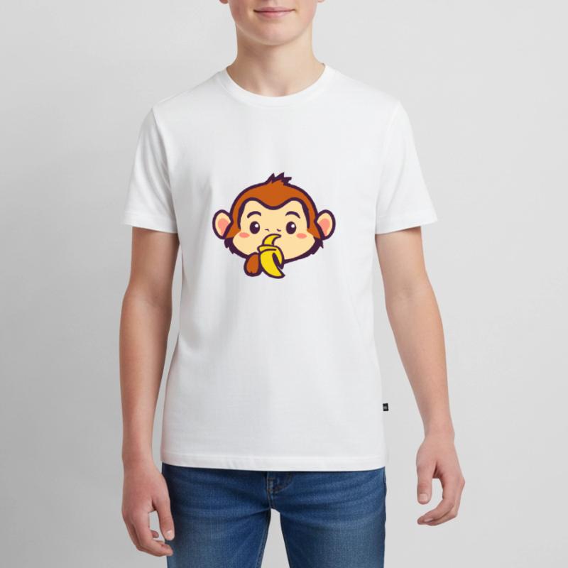 Kawaii Affe isst eine Banane Teenager Premium Bio T-Shirt