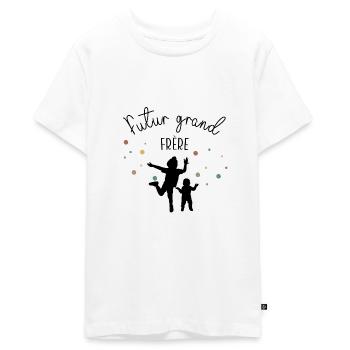Futur grand-frère - T-shirt Premium bio Ado - blanc - Devant - AI Model Teenager Male light (155cm)