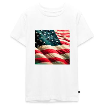 Usa Flagge - Teenager Premium Bio T-Shirt - Weiß - Vorne - AI Model Teenager Male light (155cm)