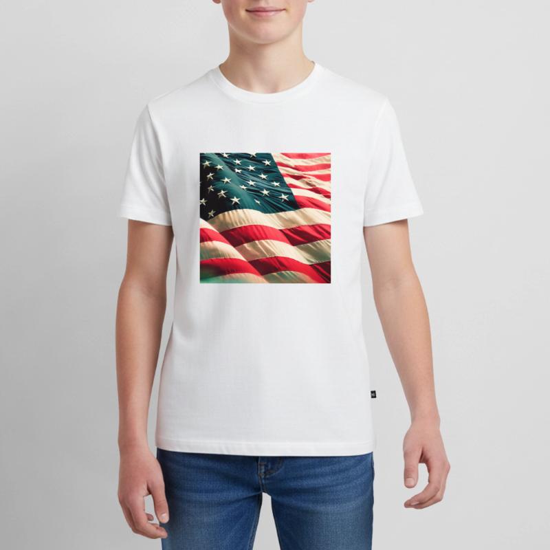 Drapeau des États-Unis T-shirt Premium bio Ado