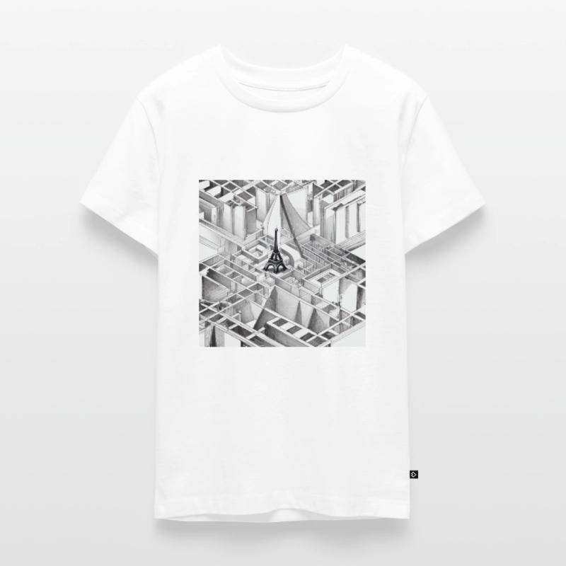MC Escher drawing of Eiffel Tower Teenager Premium Organic T-Shirt