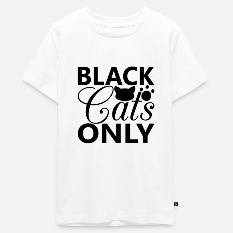 Black Cats Only - Teenager Premium Bio T-Shirt - Weiß