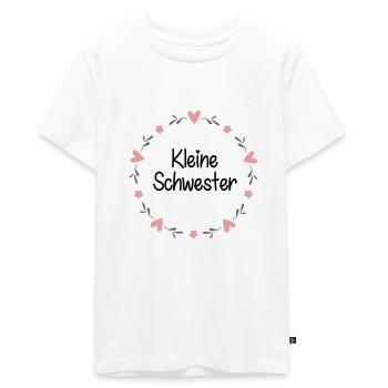 Kleine Schwester - Teenager Premium Bio T-Shirt - Weiß - Vorne - AI Model Teenager Male light (155cm)