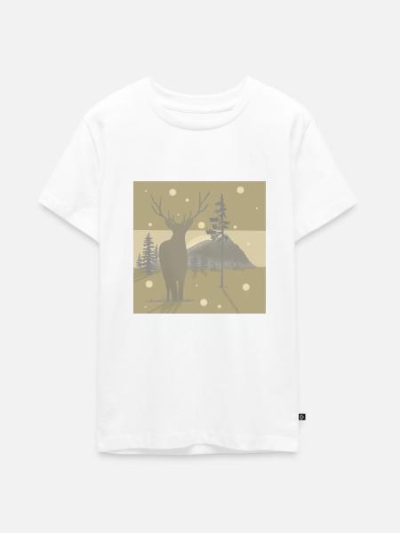 Deer in the mountains. - Teenager Premium Organic T-Shirt - white