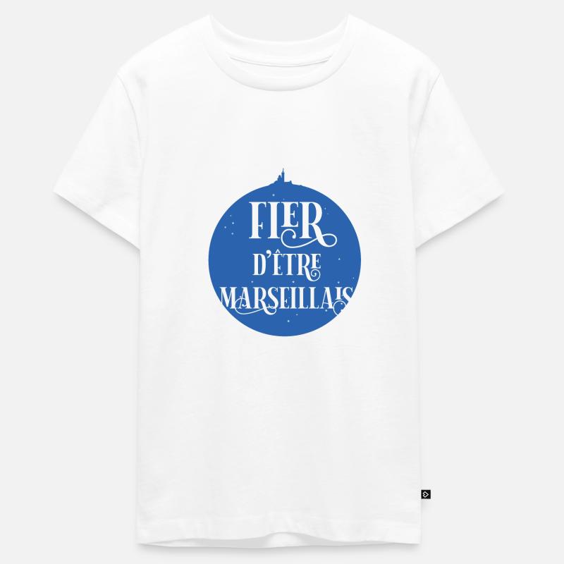 Fier d'être Marseillais - T-shirt Premium bio Ado - blanc