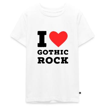 I love gothic rock - Teenager Premium Organic T-Shirt - white - Front - AI Model Teenager Male light (155cm)
