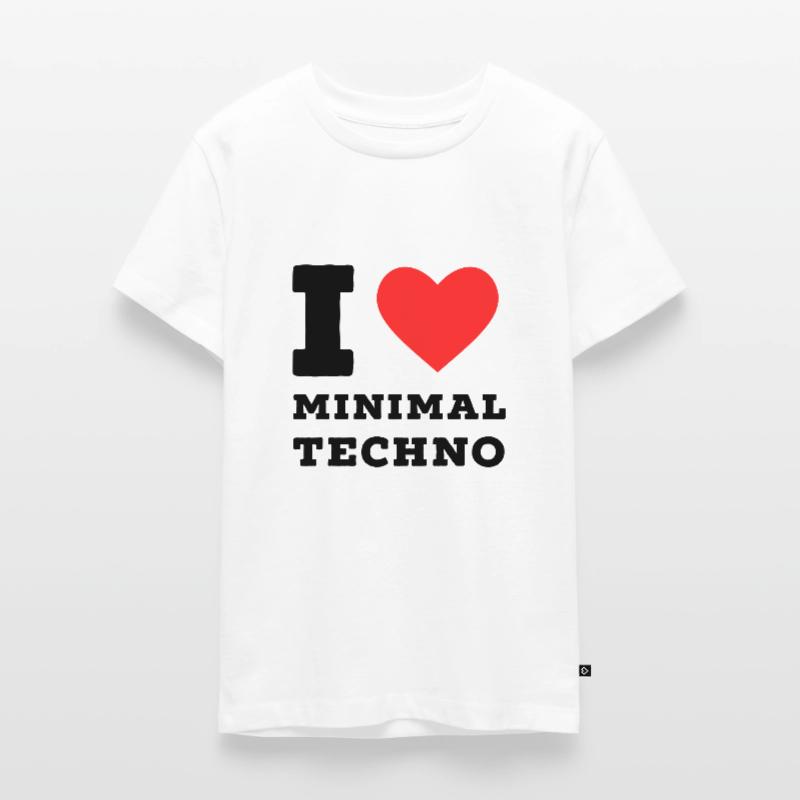 Ich liebe Minimal Techno Teenager Premium Bio T-Shirt