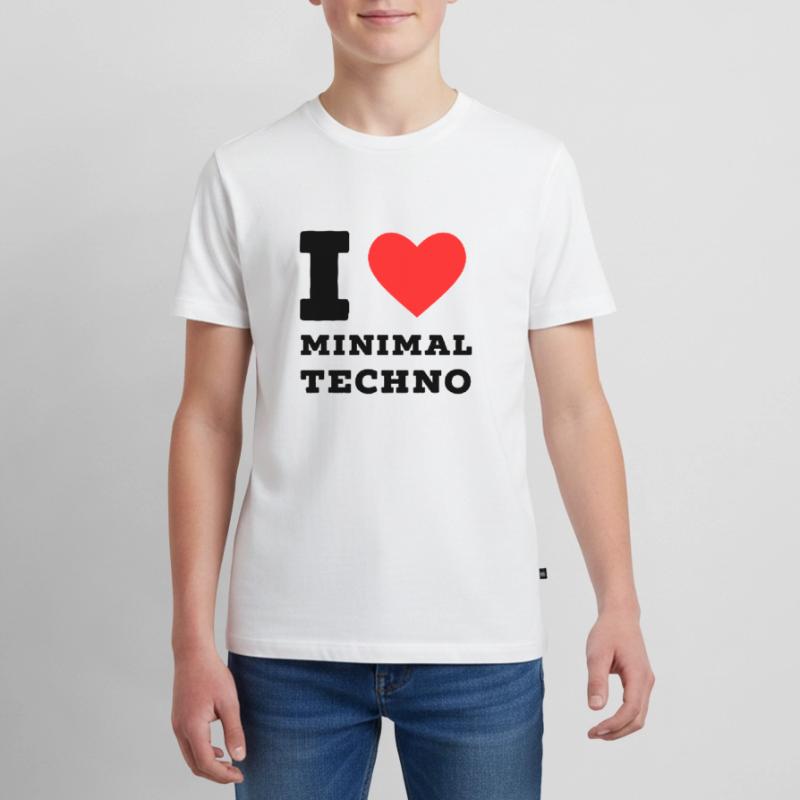 Ich liebe Minimal Techno Teenager Premium Bio T-Shirt