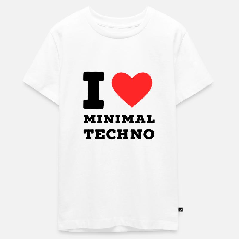 Ich liebe Minimal Techno - Teenager Premium Bio T-Shirt - Weiß