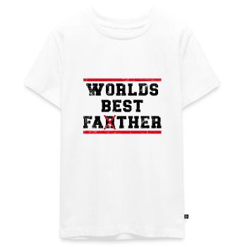 Worlds best Father - Teenager Premium Organic T-Shirt - white - Front - AI Model Teenager Male light (155cm)
