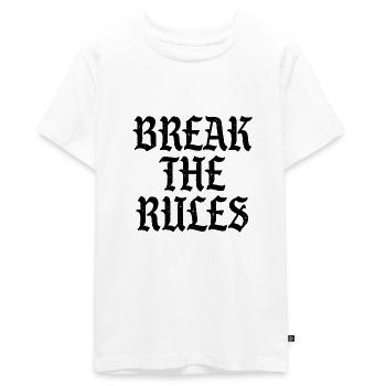 Break the Rules - Teenager Premium Bio T-Shirt - Weiß - Vorne - AI Model Teenager Male light (155cm)