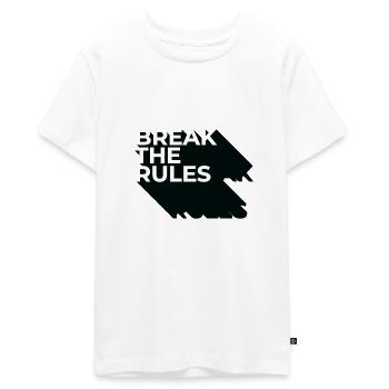 Break the Rules - Teenager Premium Bio T-Shirt - Weiß - Vorne - AI Model Teenager Male light (155cm)