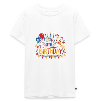 Alles Gute zum 9. Geburtstag Neunte 9-jährige Geschenkideen - Teenager Premium Bio T-Shirt - Weiß - Vorne - AI Model Teenager Male light (155cm)