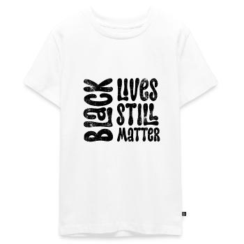 Les vies noires comptent toujours vintage - T-shirt Premium bio Ado - blanc - Devant - AI Model Teenager Male light (155cm)