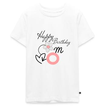 Joyeux anniversaire maman - T-shirt Premium bio Ado - blanc - Devant - AI Model Teenager Male light (155cm)