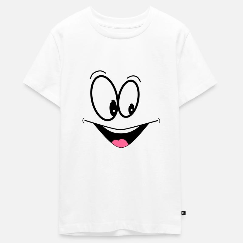 Lächeln - Teenager Premium Bio T-Shirt - Weiß