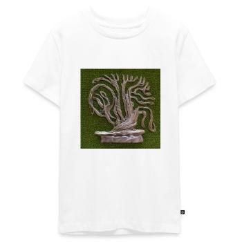 Alter Baum wird grün - Teenager Premium Bio T-Shirt - Weiß - Vorne - AI Model Teenager Male light (155cm)