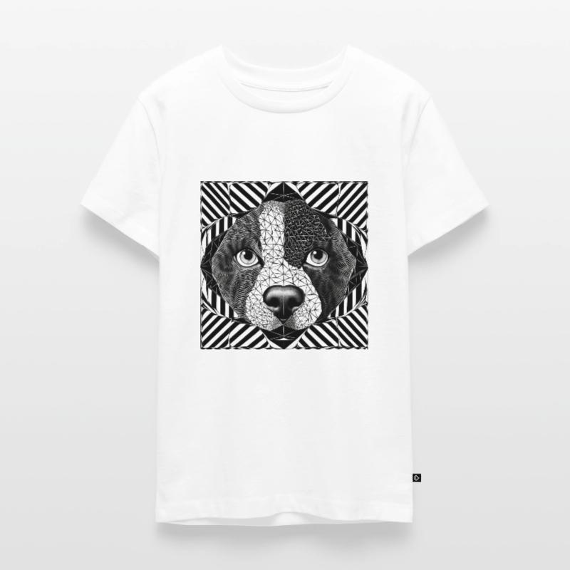 Geometric Canine Pattern Art Teenager Premium Organic T-Shirt