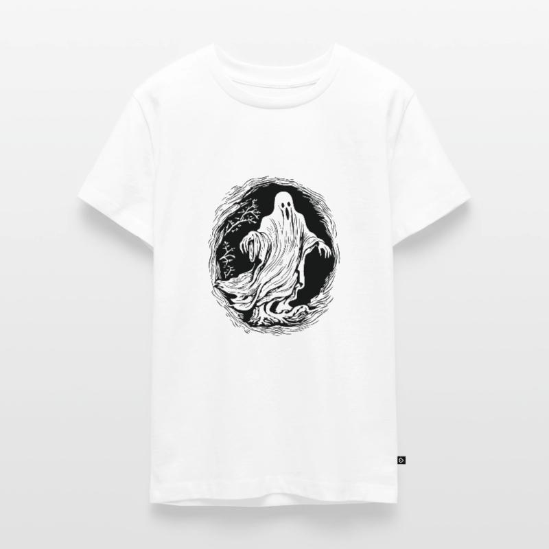 Ghost Ghosts Witching Hour Halloween Teenager Premium Organic T-Shirt