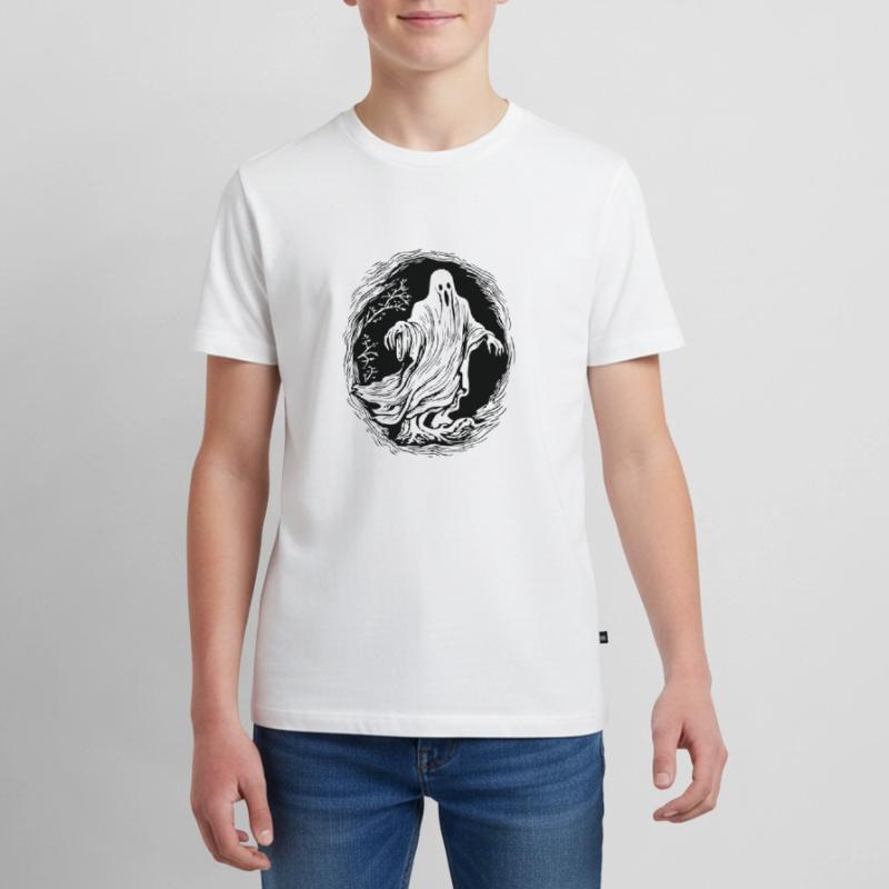 Ghost Ghosts Witching Hour Halloween Teenager Premium Organic T-Shirt