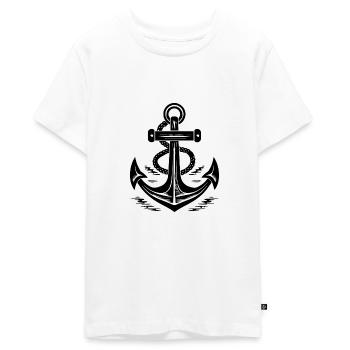 Anker Boot Schiff Nautik - Teenager Premium Bio T-Shirt - Weiß - Vorne - AI Model Teenager Male light (155cm)