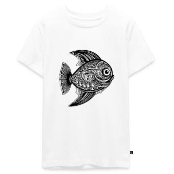 Pêche au poisson Pêche en mer - T-shirt Premium bio Ado - blanc - Devant - AI Model Teenager Male light (155cm)