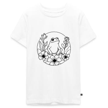 Frosch Amphibie Kröte - Teenager Premium Bio T-Shirt - Weiß - Vorne - AI Model Teenager Male light (155cm)