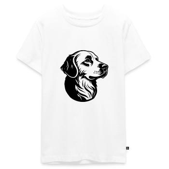 Golden Retriever - Teenager Premium Organic T-Shirt - white - Front - AI Model Teenager Male light (155cm)