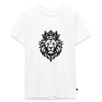 Löwe Löwenkopf Raubtier - Teenager Premium Bio T-Shirt - Weiß - Vorne - AI Model Teenager Male light (155cm)
