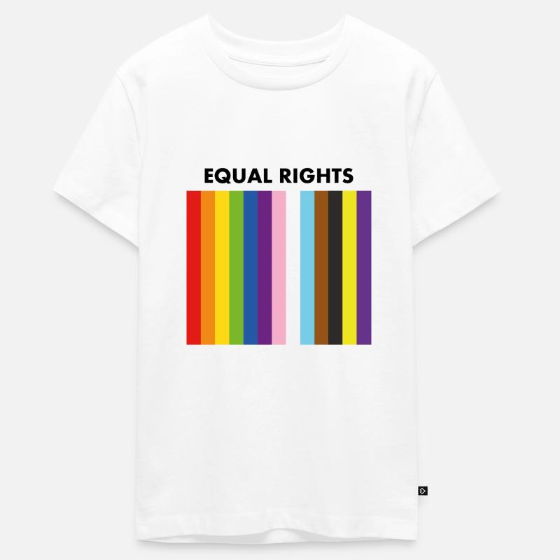 Drapeau de la fierté inclusive pour l’égalité des droits - T-shirt Premium bio Ado - blanc