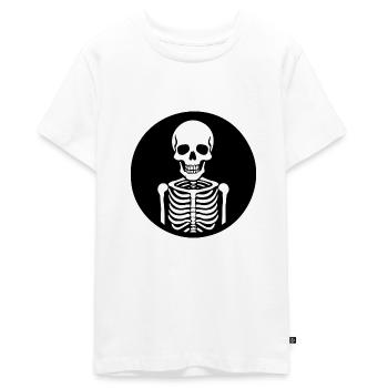 Skeleton Costume Bones Halloween Horror - Teenager Premium Organic T-Shirt - white - Front - AI Model Teenager Male light (155cm)