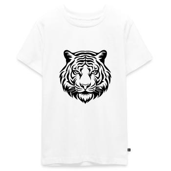 Tiger Big Cat - Teenager Premium Organic T-Shirt - white - Front - AI Model Teenager Male light (155cm)