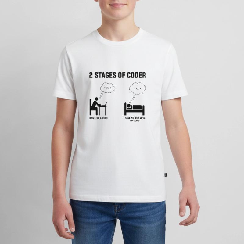 2 Stufen des Programmierers - Geschenkidee Humor Code Codierung Teenager Premium Bio T-Shirt