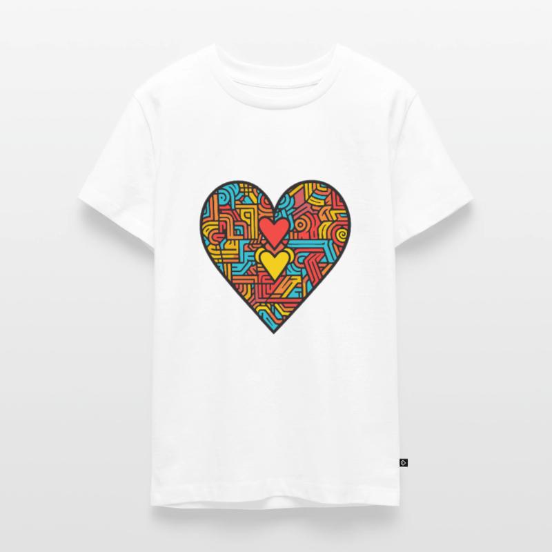 Herz Liebe Teenager Premium Bio T-Shirt