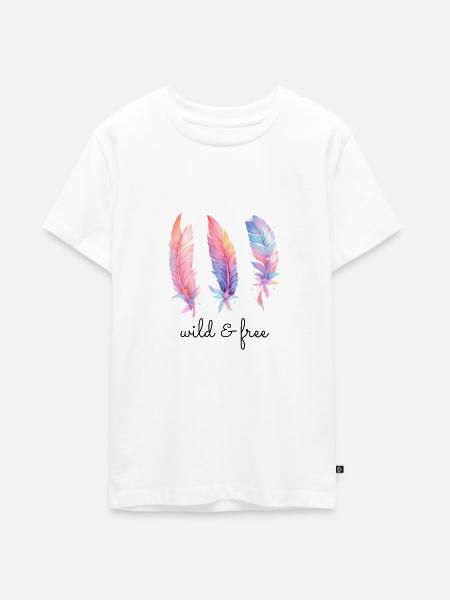 wild & free - Teenager Premium Bio T-Shirt - Weiß