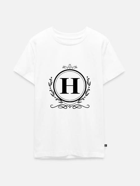 Buchstabe H Dekoration - Teenager Premium Bio T-Shirt - Weiß
