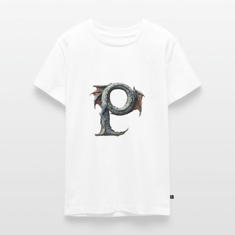 Lettre « P » en forme de dragon. T-shirt Premium bio Ado