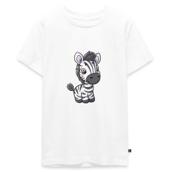 Comic Style Kawaii Zebra Stickers – Isolated - Teenager Premium Organic T-Shirt - white - Front - AI Model Teenager Male light (155cm)