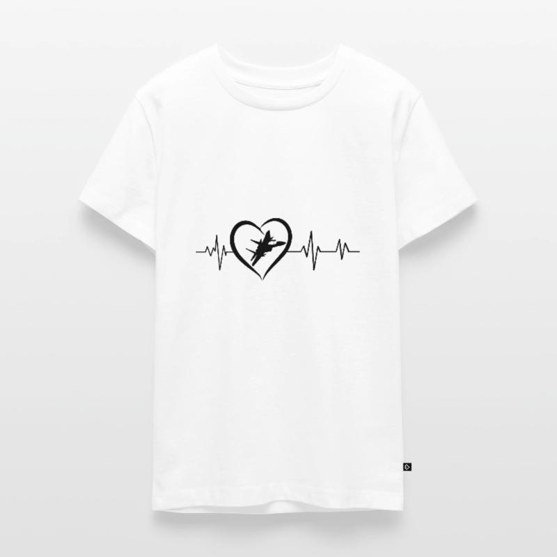 Fighter jet heartbeat Teenager Premium Organic T-Shirt