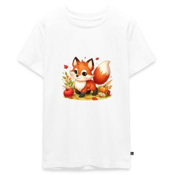 Fuchs Herbst - Teenager Premium Bio T-Shirt - Weiß - Vorne - AI Model Teenager Male light (155cm)