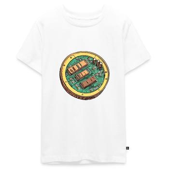 Le noyau technique : le cœur du futur ! - T-shirt Premium bio Ado - blanc - Devant - AI Model Teenager Male light (155cm)