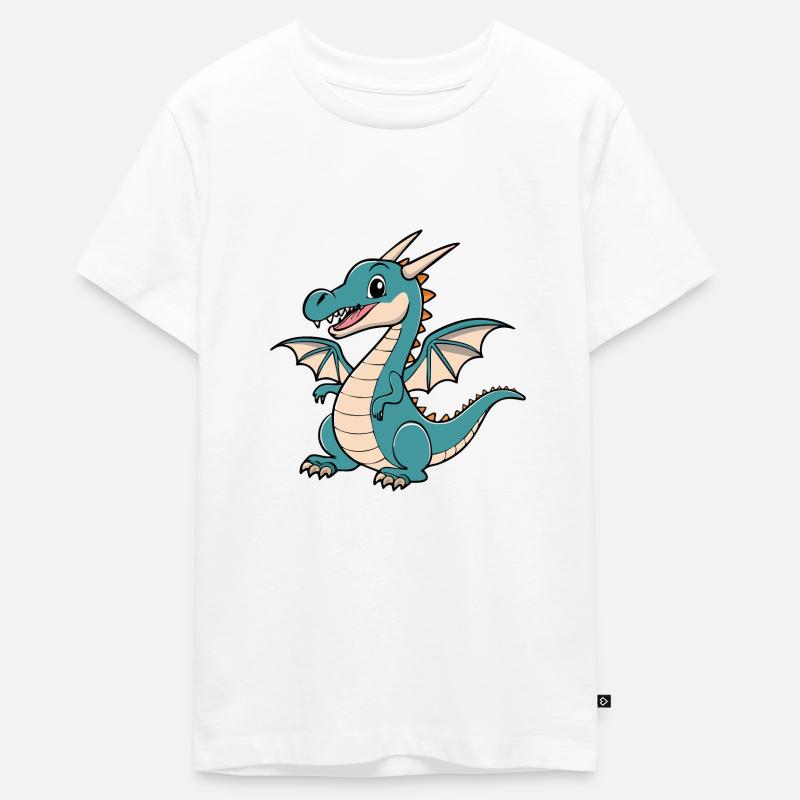 Mein kleiner blauer Drachen-Freund - Teenager Premium Bio T-Shirt - Weiß
