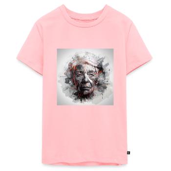 Art de la vieille femme - T-shirt Premium bio Ado - rose - Devant