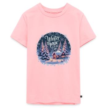 Winter Magic is in the Air – Winterlandschaft - Teenager Premium Bio T-Shirt - Rosa - Vorne